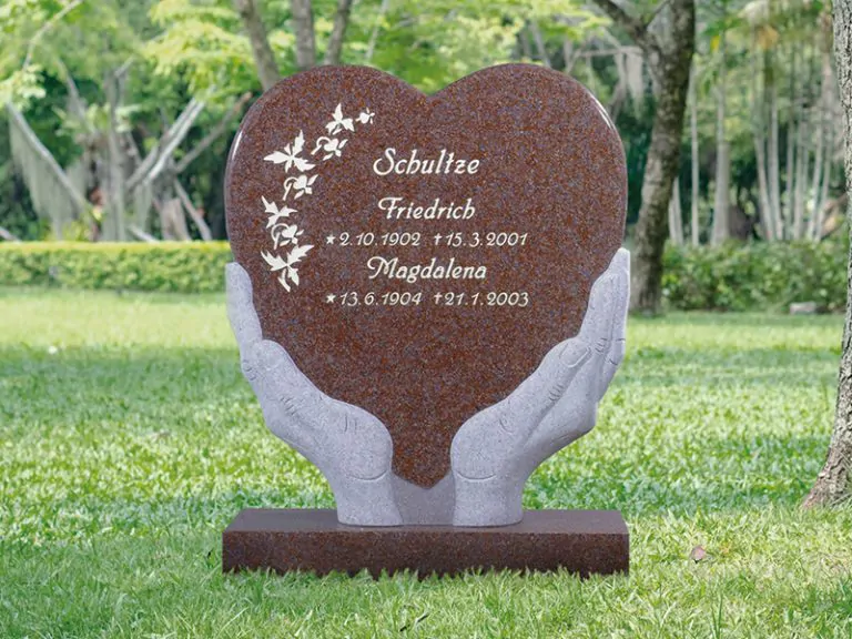 Hjärtformad gravsten från vår svenska leverantör av gravstenar